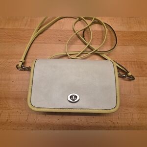 Coach Legacy Two Tone Leather Penny Crossbody Bag Archive SV/Parchment/Citrine
